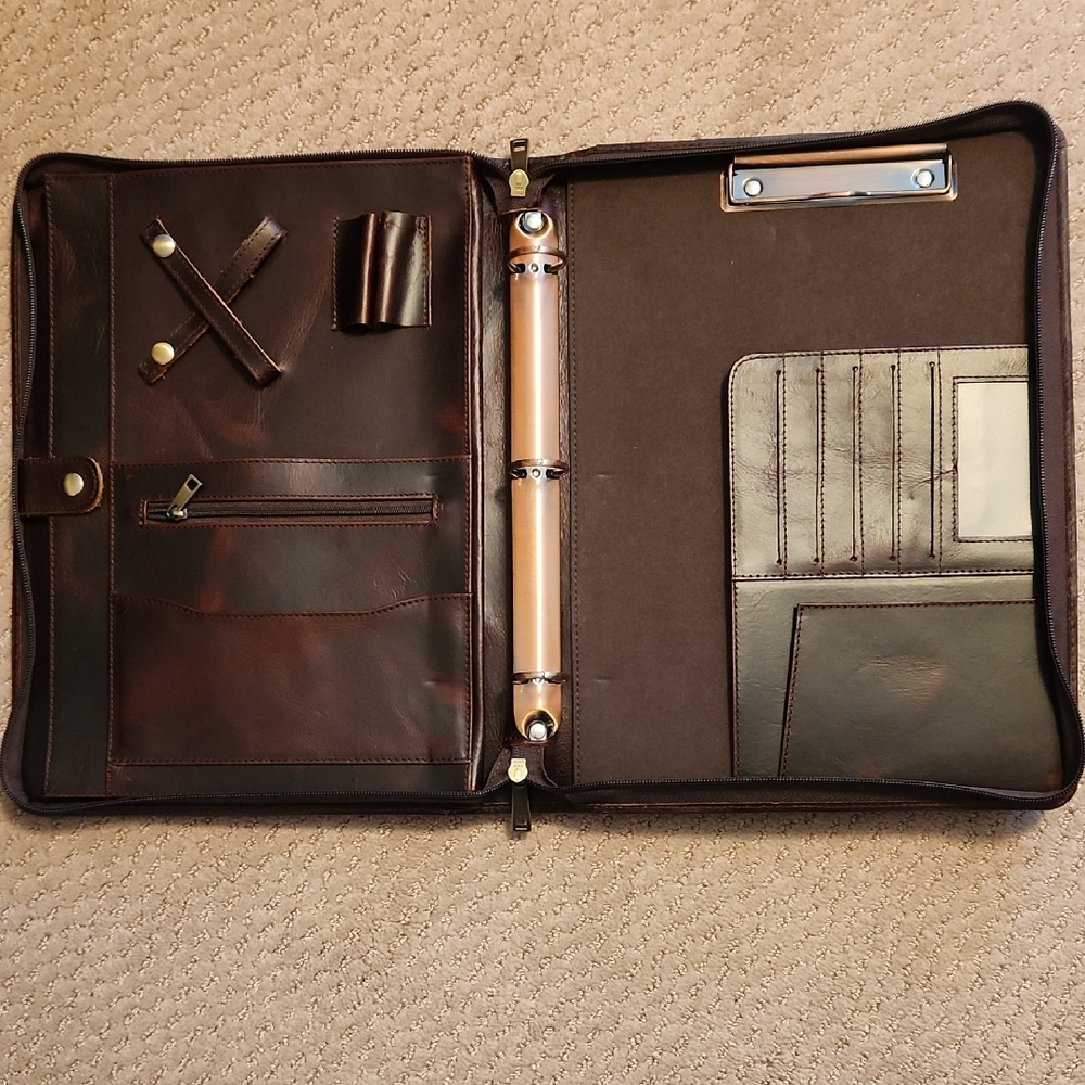 Elegant Brown Leather Men's Bag